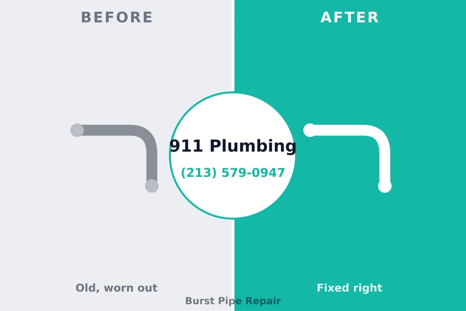 Before and after: plumbing repair Pigeon Forge, TN